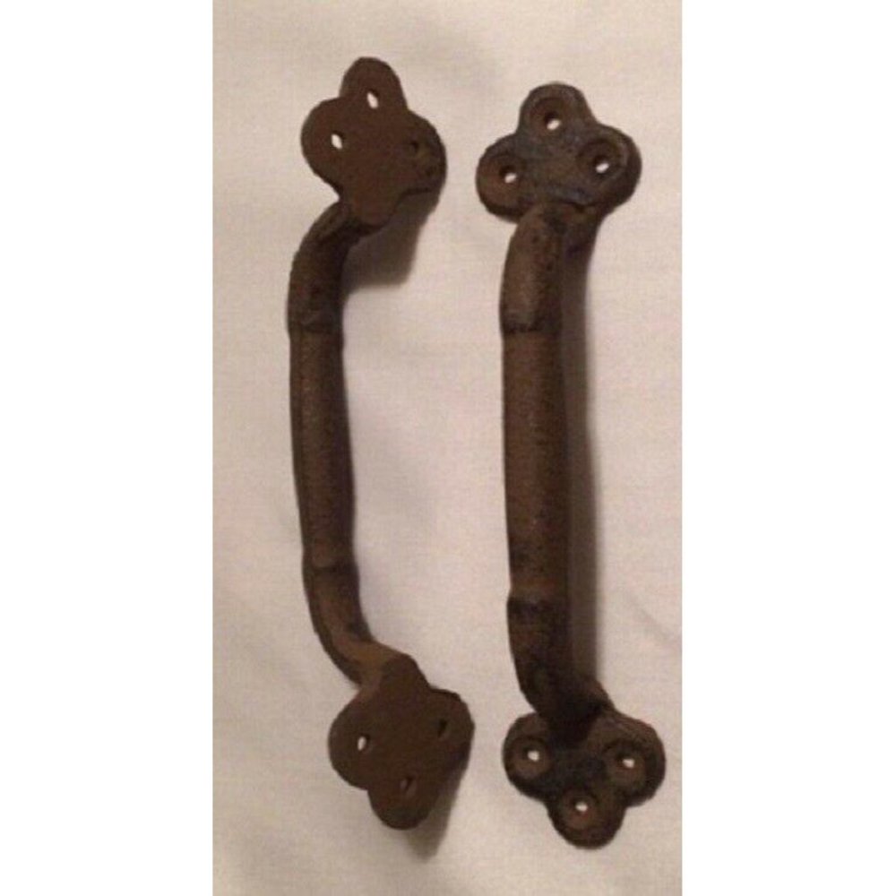 Two (2) Large 9" long 1 3/4"deep Cast Iron Gate Pulls Handles Two (2) 0170-05122